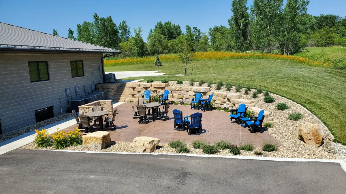 Landscaping project detail near Jesup Iowa